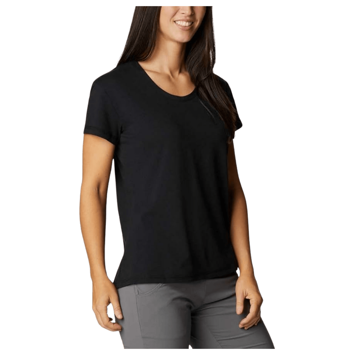 COLUMBIA SUN TREK SHORT SLEEVE T-SHIRT W/ UPF 50 - BLACK - SIDE VIEW
