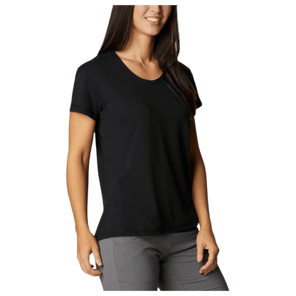 COLUMBIA SUN TREK SHORT SLEEVE T-SHIRT W/ UPF 50 - BLACK - SIDE VIEW