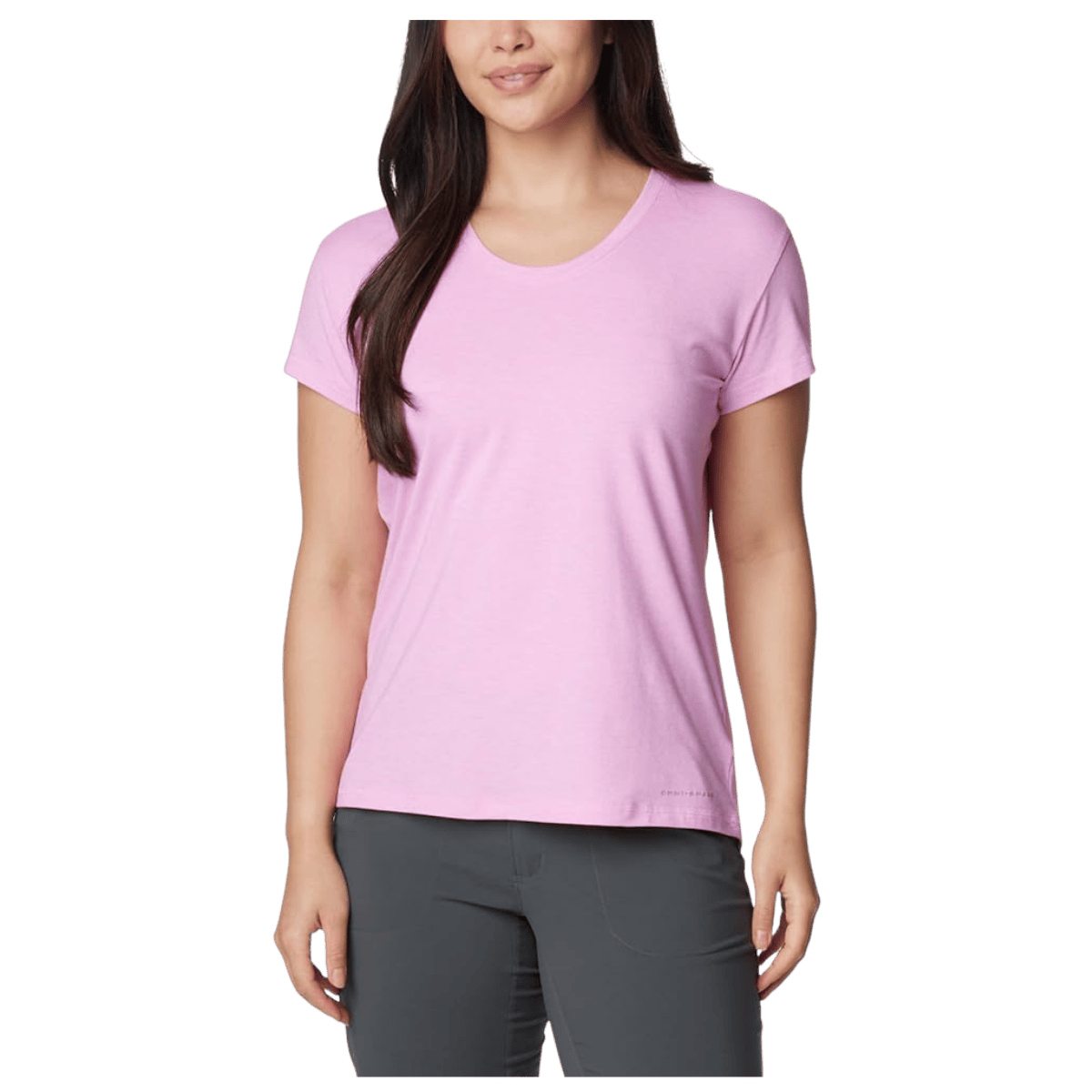 COLUMBIA SUN TREK SHORT SLEEVE T-SHIRT W/ UPF 50 - COSMOS HEATHER - FRONT VIEW