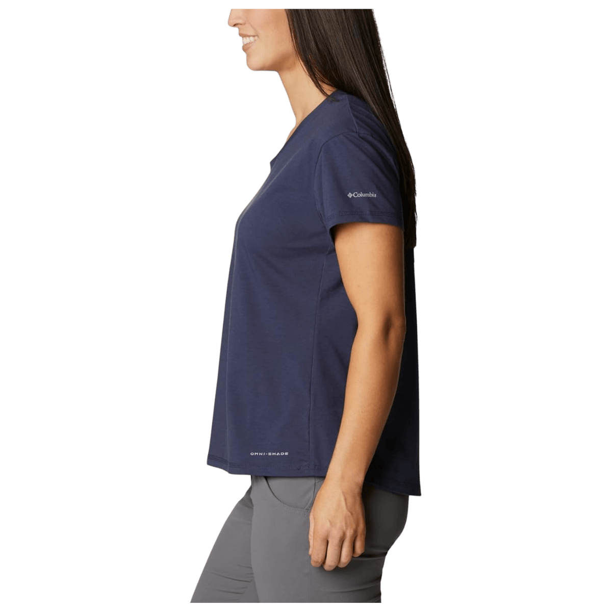 COLUMBIA SUN TREK SHORT SLEEVE T-SHIRT W/ UPF 50 - NOCTURNAL - SIDE VIEW
