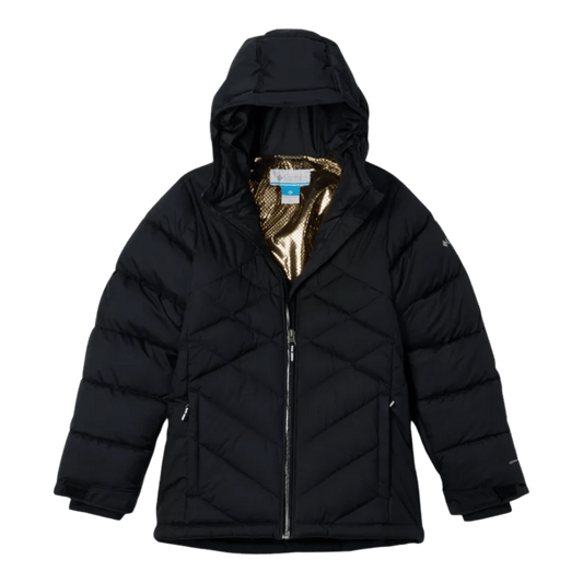 COLUMBIA YOUTH GIRLS' WINTER POWDER II QUILTED JACKET - BLACK FRONT