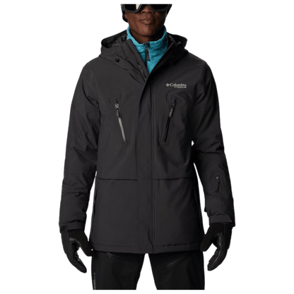 COLUMBIA MEN'S AERIAL ASCENDER WATERPROOF SKI JACKET - BLACK - FRONT VIEW WW