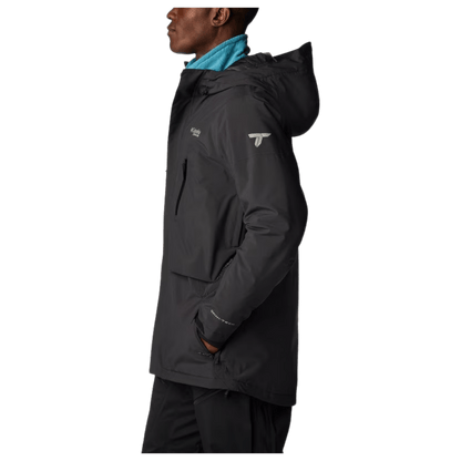 COLUMBIA MEN'S AERIAL ASCENDER WATERPROOF SKI JACKET - BLACK - SIDE VIEW WW