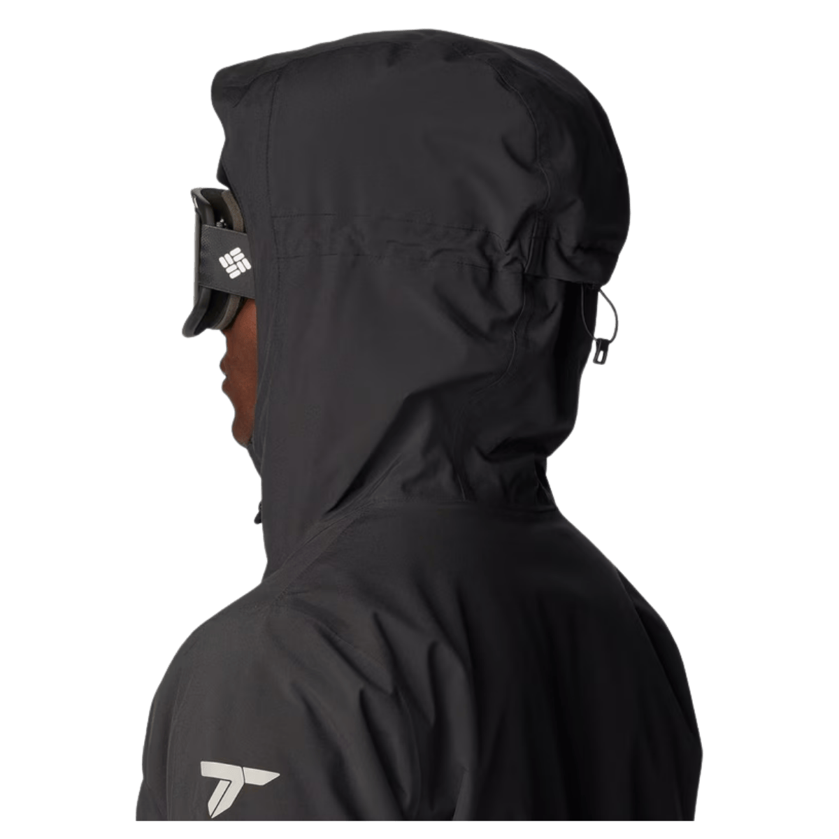 COLUMBIA MEN'S AERIAL ASCENDER WATERPROOF SKI JACKET - BLACK - BACK HOOD