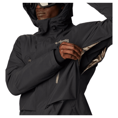 COLUMBIA MEN'S AERIAL ASCENDER WATERPROOF SKI JACKET - BLACK - SIDE ZIP