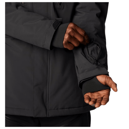 COLUMBIA MEN'S AERIAL ASCENDER WATERPROOF SKI JACKET - BLACK - ARM AND WRIST