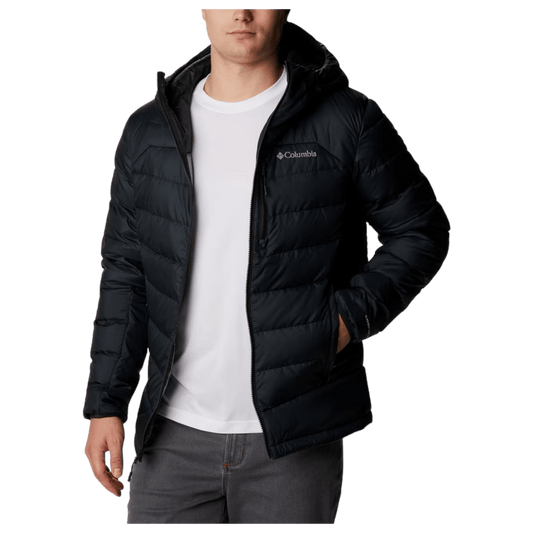 COLUMBIA MEN'S AUTUMN PARK DOWN HOODED JACKET - BLACK - FRONT VIEW WW
