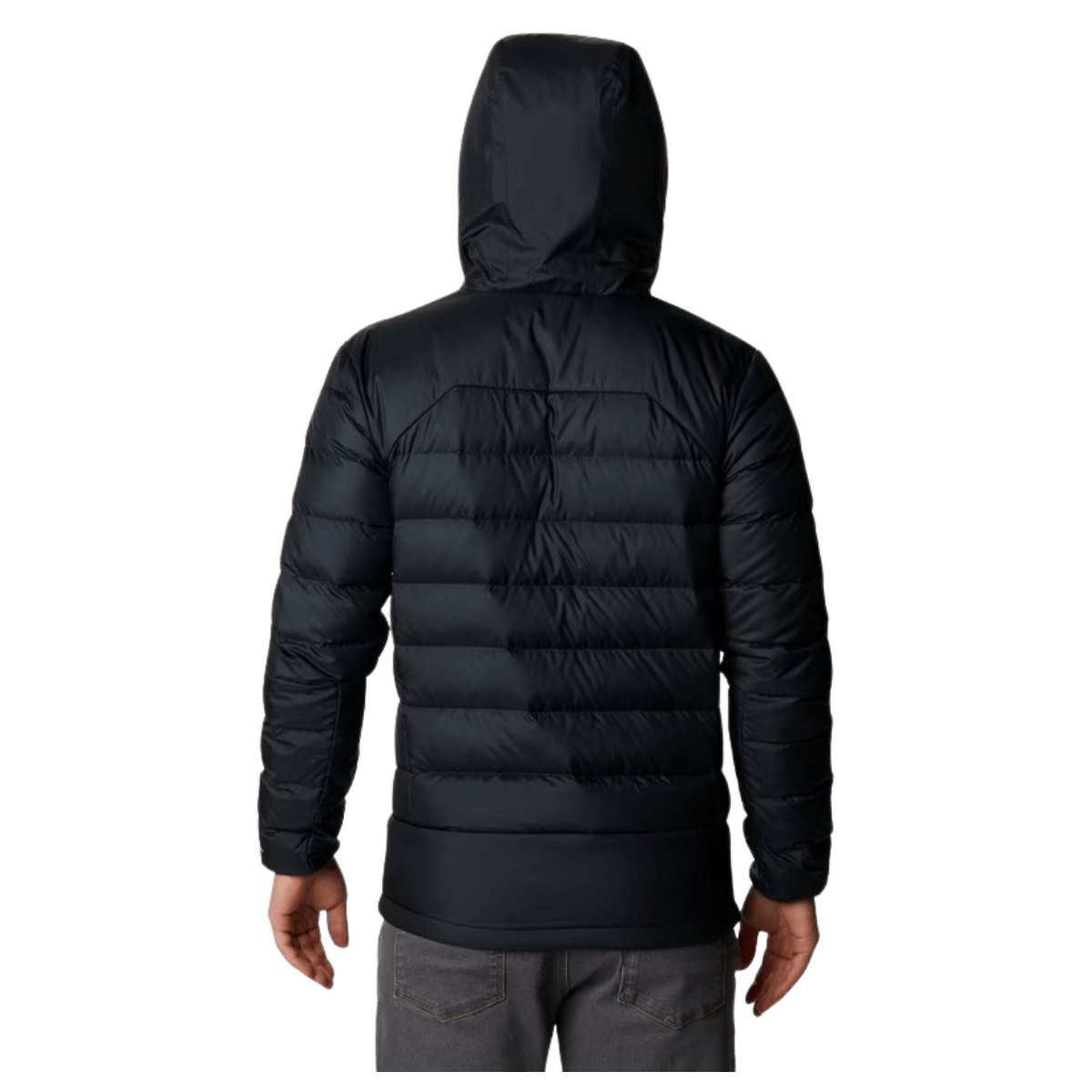 COLUMBIA MEN'S AUTUMN PARK DOWN HOODED JACKET - BLACK - BACK VIEW WW
