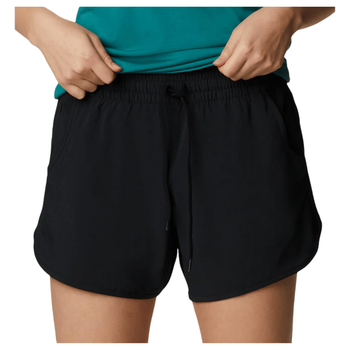 COLUMBIA WOMEN'S BOGATA BAY STRETCH SHORT 5" - BLACK - FRONT VIEW CLOSER LOOK