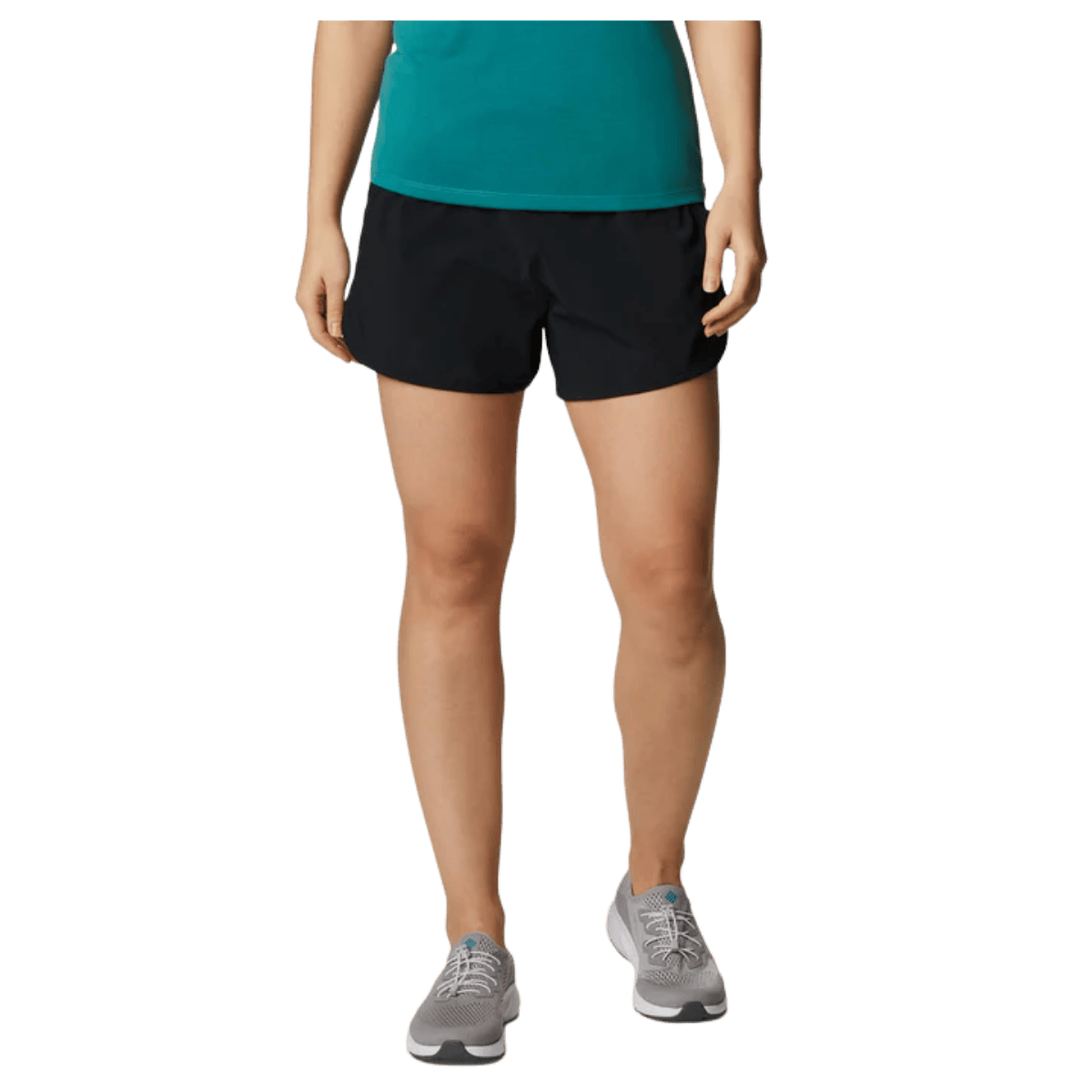 COLUMBIA WOMEN'S BOGATA BAY STRETCH SHORT 5" - BLACK - FRONT FULL VIEW WW