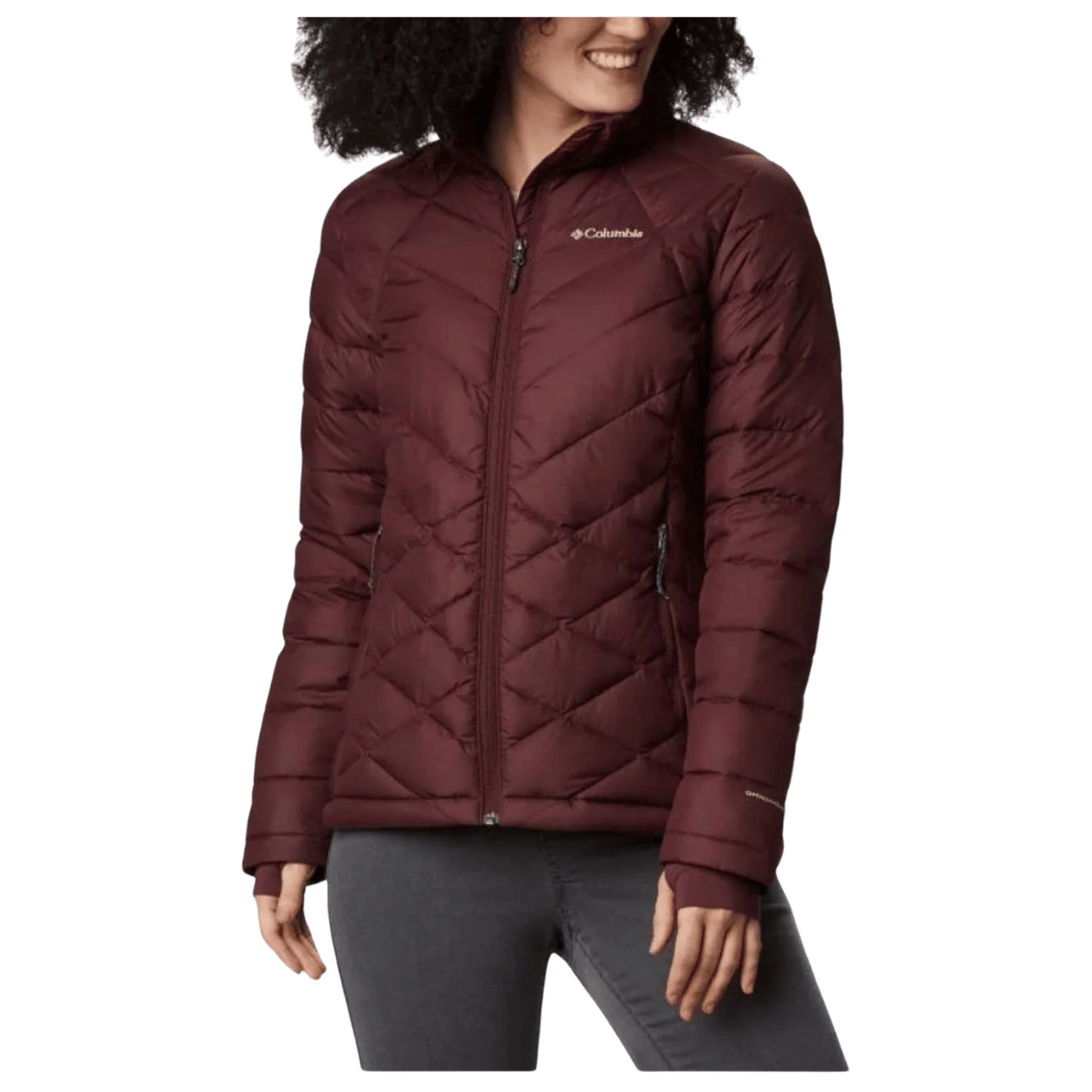 COLUMBIA WOMEN'S HEAVENLY OMI-HEAT JACKET - MALBEC - FRONT VIEW WW