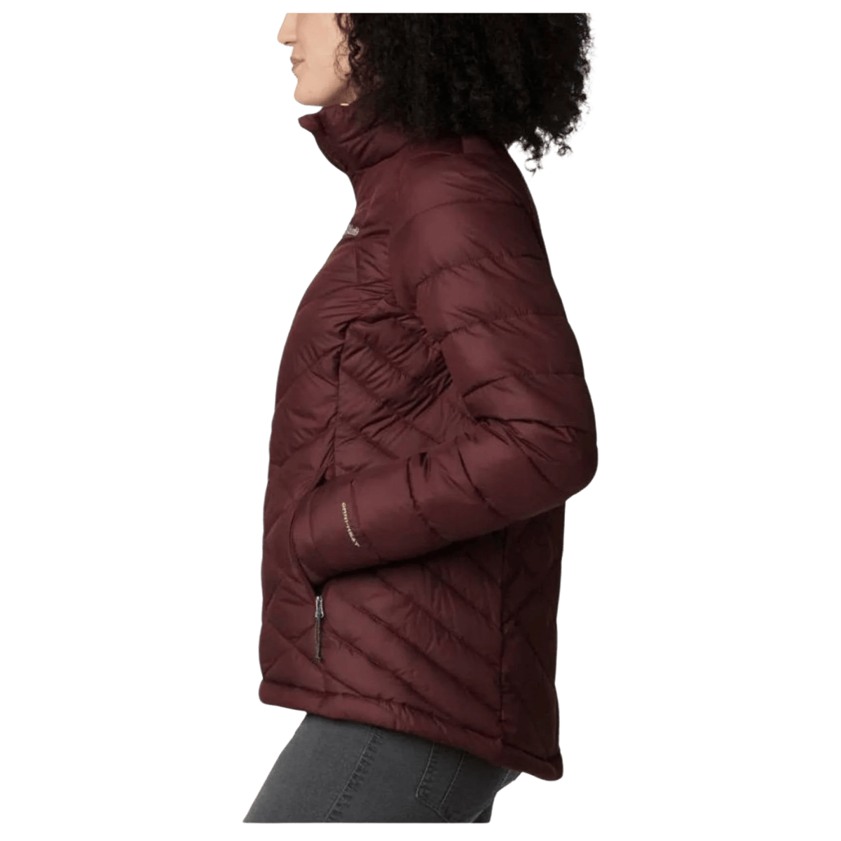 COLUMBIA WOMEN'S HEAVENLY OMI-HEAT JACKET - MALBEC - SIDE VIEW WW