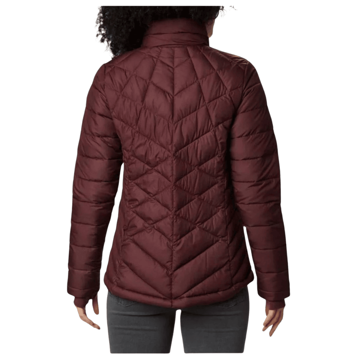 COLUMBIA WOMEN'S HEAVENLY OMI-HEAT JACKET - MALBEC - BACK VIEW WW