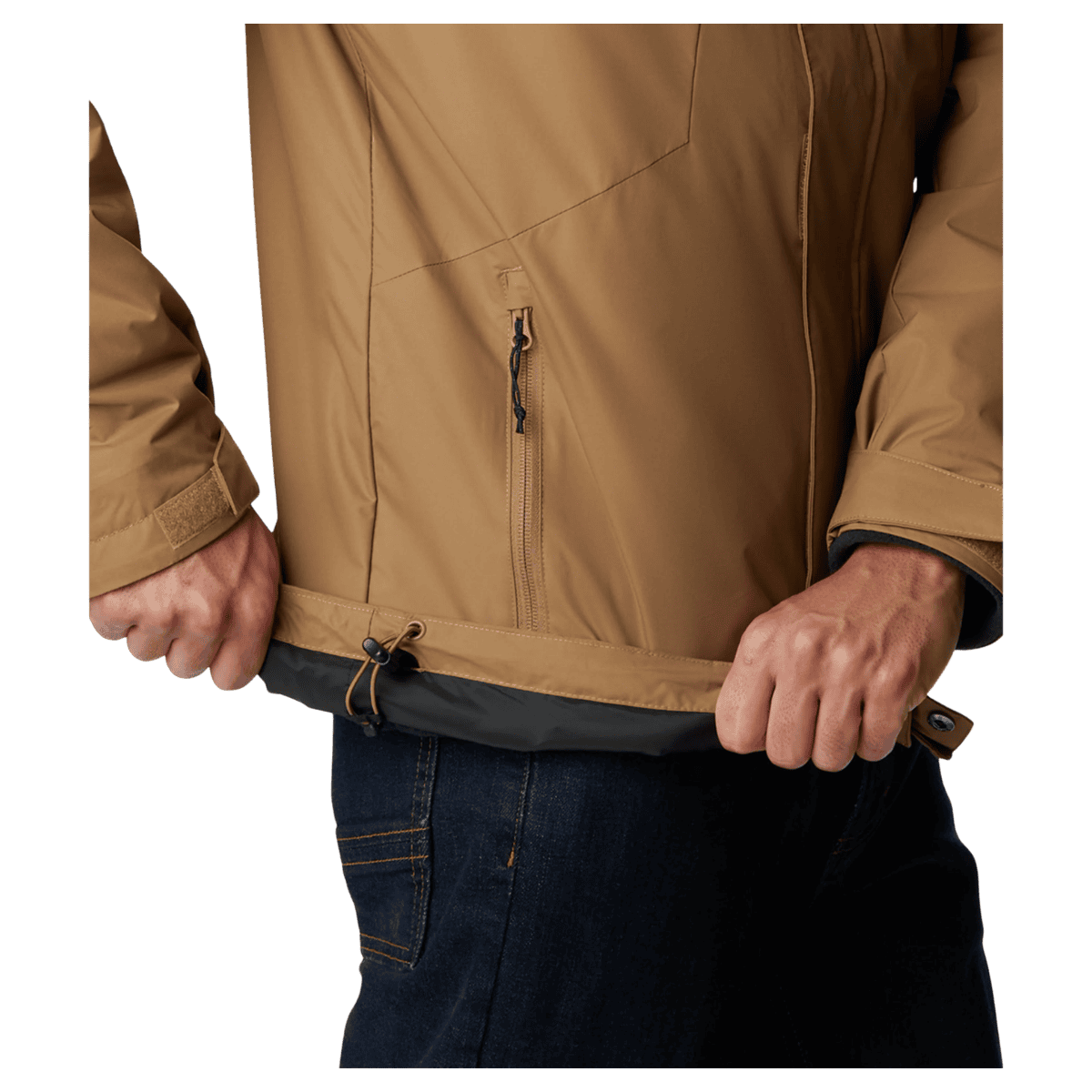 COLUMBIA MEN'S TUNNEL FALLS 3-IN-1 INTERCHANGE JACKET - DELTA - WAIST ADJUSTMENT
