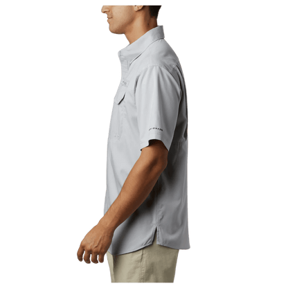 COLUMBIA LOW DRAG OFFSHORE FISHING GEAR SHORT SLEEVE SHIRT - CITY GREY - SIDE VIEW WW