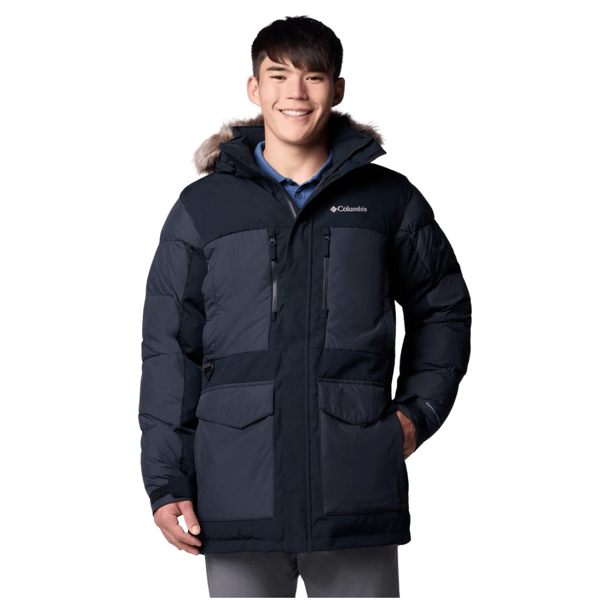 COLUMBIA MEN'S MARQUAM PEAK FUSION PARKA - BLACK - FRONT VIEW WW