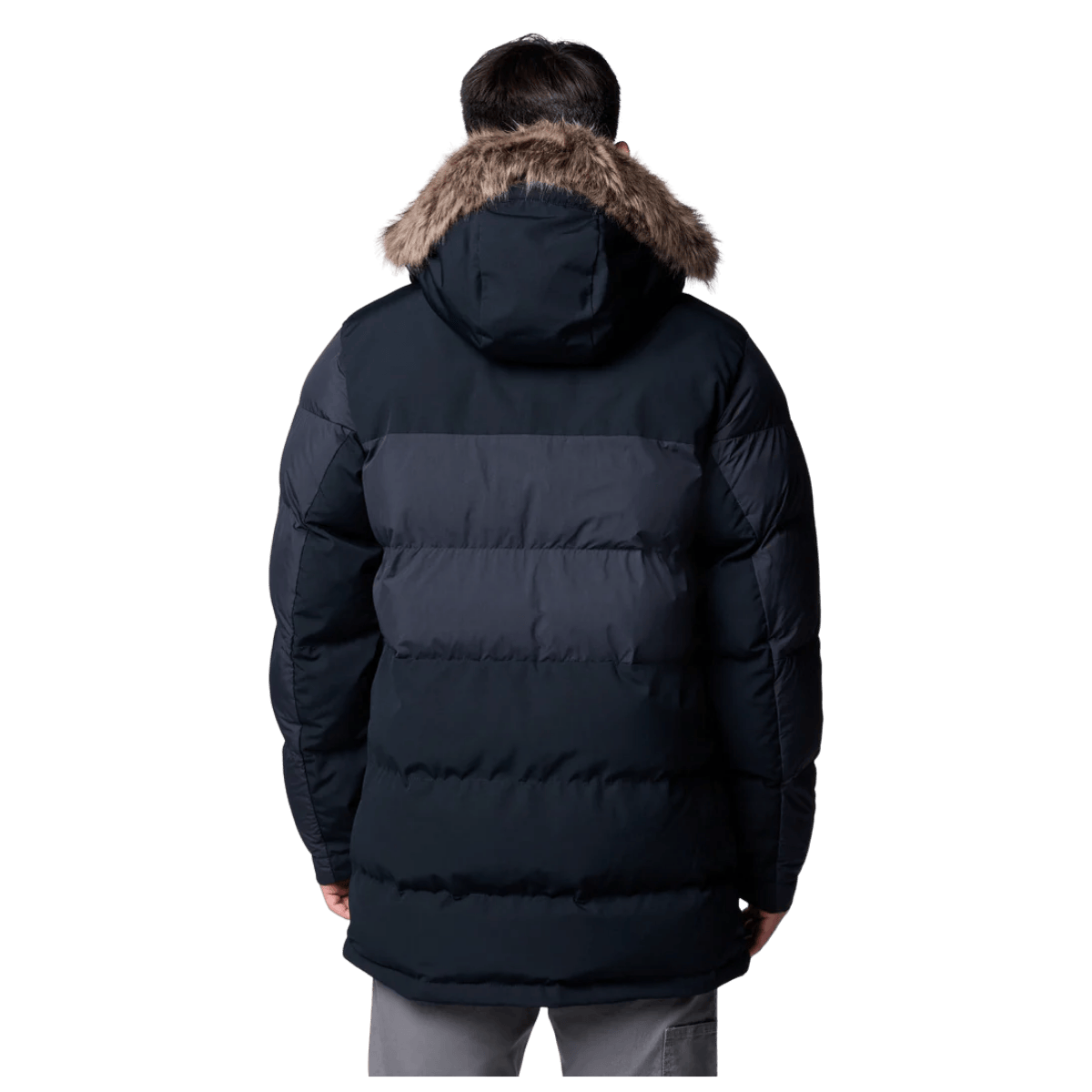 COLUMBIA MEN'S MARQUAM PEAK FUSION PARKA - BLACK - BACK VIEW WW