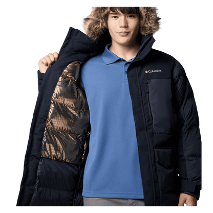 COLUMBIA MEN'S MARQUAM PEAK FUSION PARKA - BLACK - FRONT OPEN ZIPPER