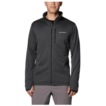 COLUMBIA MEN'S PARK VIEW FLEECE FULL ZIP JACKET - BLACK HEATHER - FRONT VIEW WW