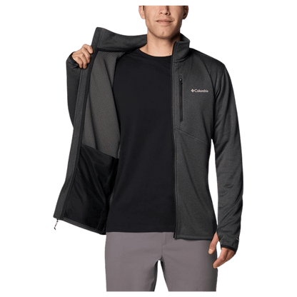 COLUMBIA MEN'S PARK VIEW FLEECE FULL ZIP JACKET - BLACK HEATHER - INNER VIEW WW