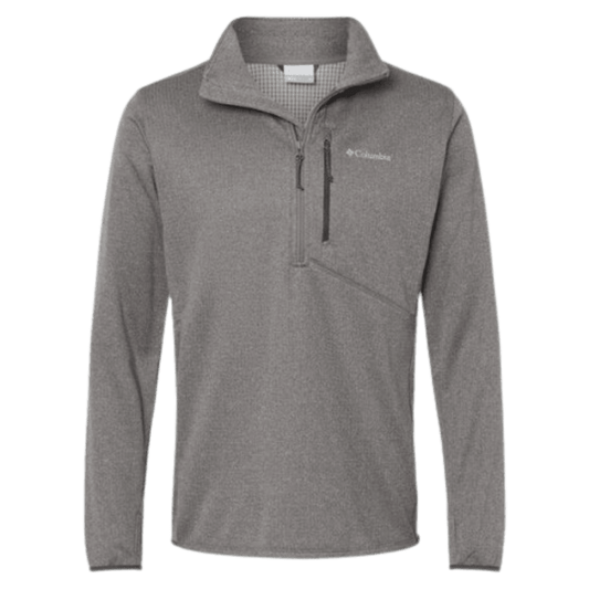 COLUMBIA MEN'S PARK VIEW FLEECE HALF ZIP - CITY GRAY HEATHER - FRONT VIEW