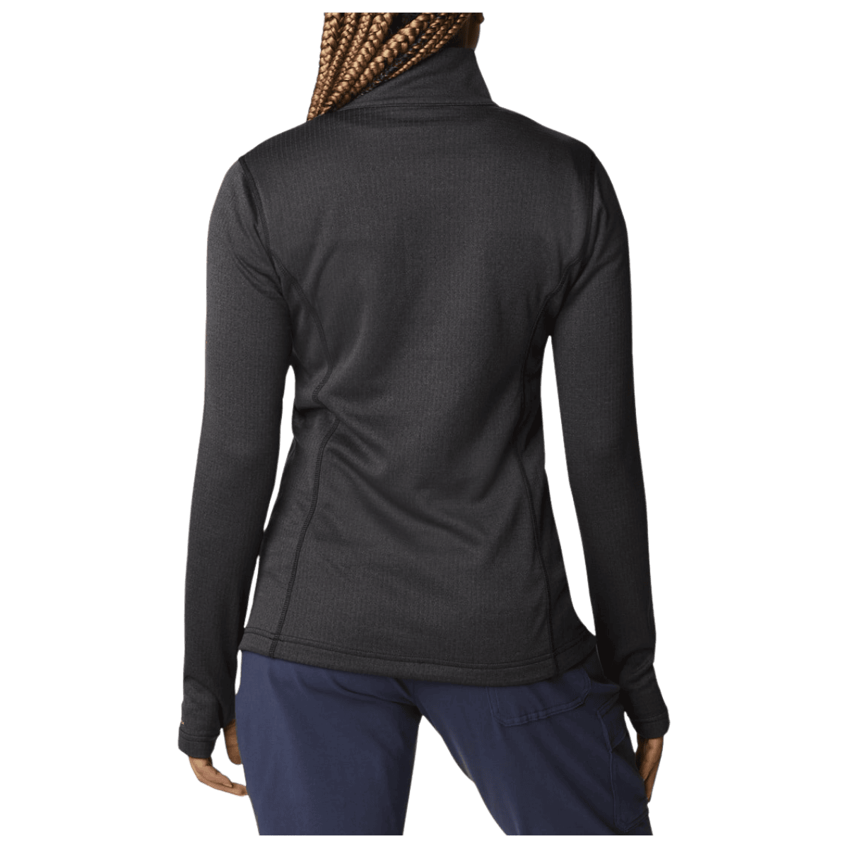 COLUMBIA WOMEN'S PARK VIEW GRID FLEECE FULLZIP - BLACK HEATHER - BACK VIEW WW