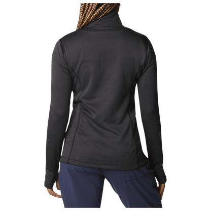 COLUMBIA WOMEN'S PARK VIEW GRID FLEECE FULLZIP - BLACK HEATHER - BACK VIEW WW