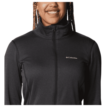 COLUMBIA WOMEN'S PARK VIEW GRID FLEECE FULLZIP - BLACK HEATHER - FULL ZIP