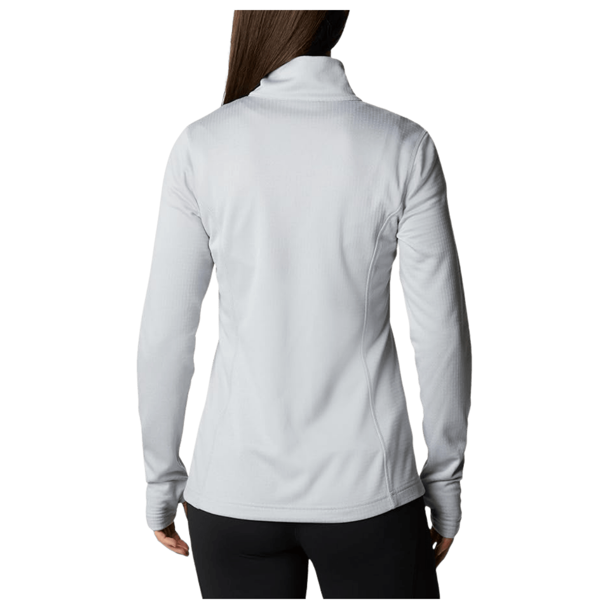 COLUMBIA WOMEN'S PARK VIEW GRID FLEECE FULLZIP - GREY HEATHER  BACK VIEW WW