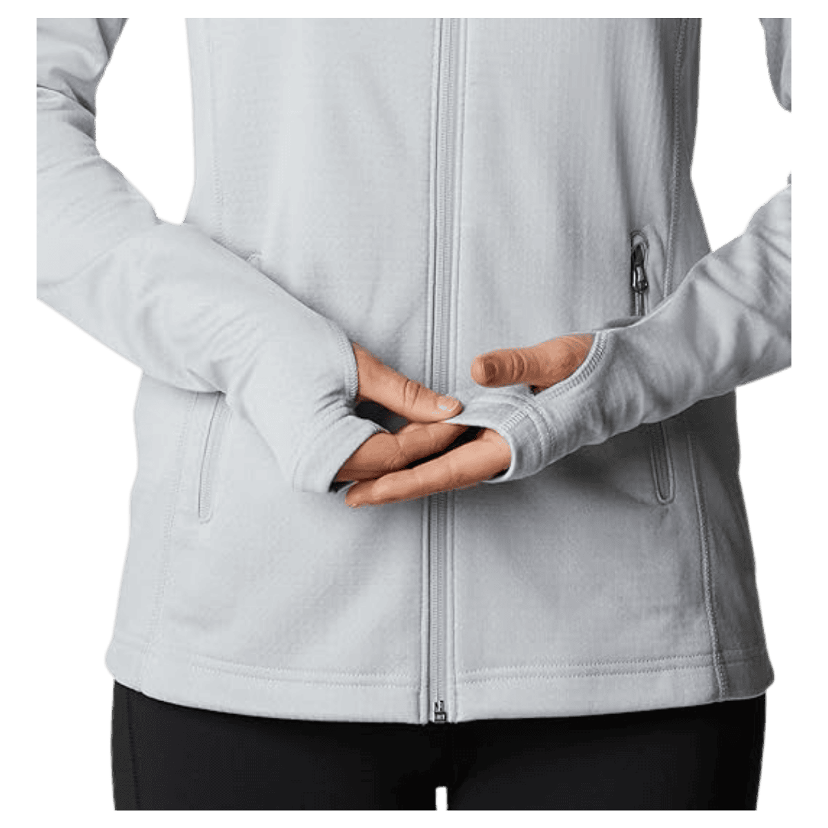 COLUMBIA WOMEN'S PARK VIEW GRID FLEECE FULLZIP - GREY HEATHER - ARM AND WRIST