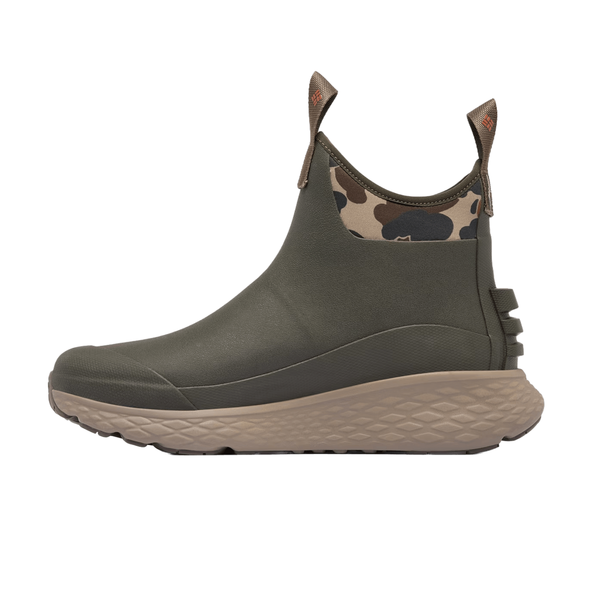 COLUMBIA PFG MEN'S DRY TORTUGAS BOOT - DEEP OLIVE CEDAR -INSTEP VIEW