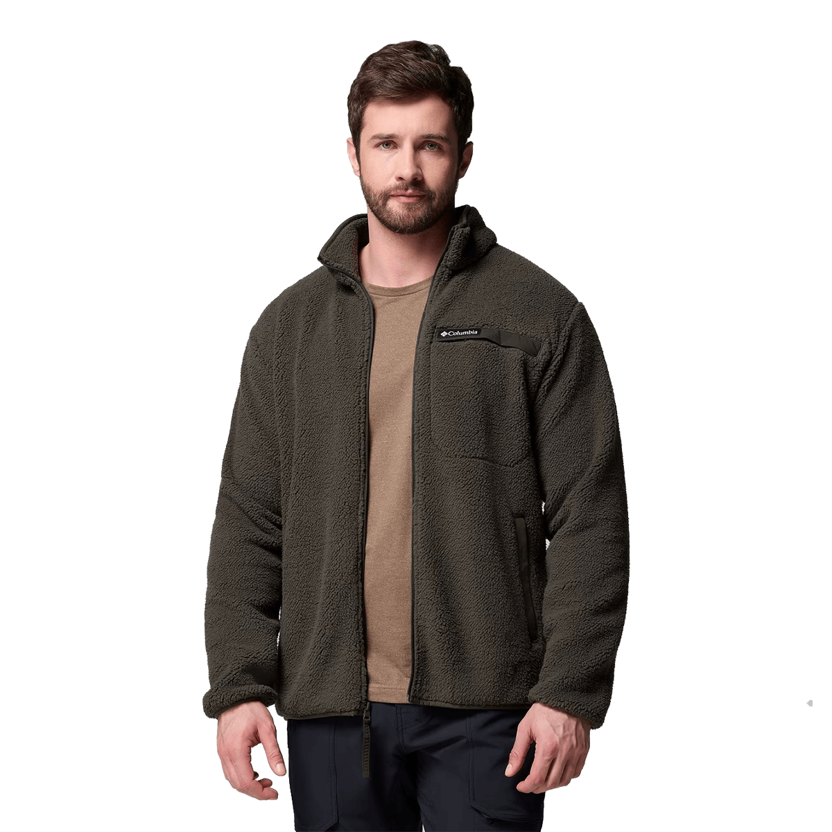 COLUMBIA RUGGED RIDGE HIGH PILE FULL ZIP FLEECE JACKET - GREENSCAPE