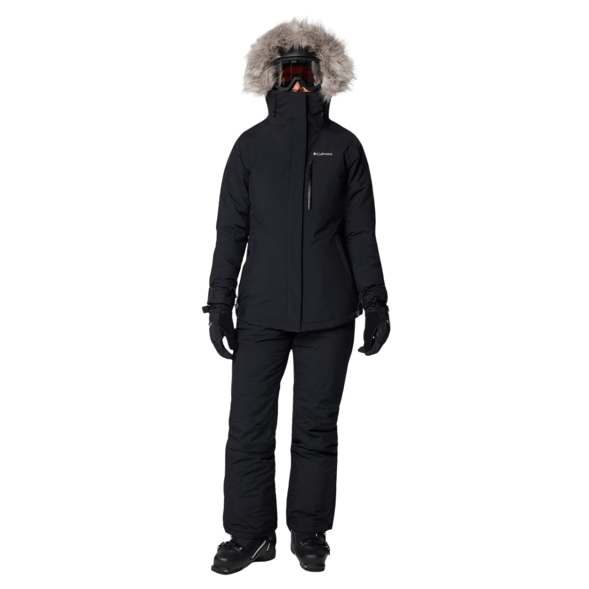COLUMBIA WOMEN'S SHAFER CANYON INSULATED PANTS - BLACK - FRONT FULL VIEW WW
