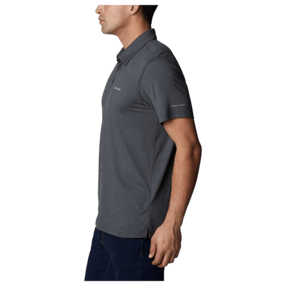 COLUMBIA MEN'S TECH TRAIL OMNI-SHADE/WICK POLO - SHARK - SIDE VIEW WW