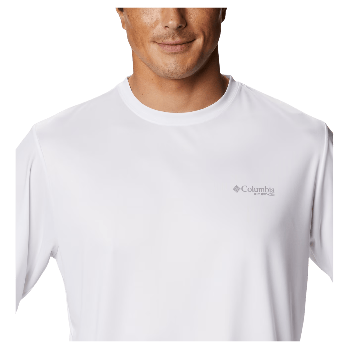 COLUMBIA MEN'S TERMINAL TACKLE PFG FISH FLAG LONGSLEEVE - WHITE/COLLEGIATE NAVY - LOGO 