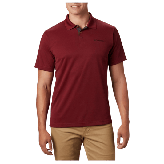 COLUMBIA MEN'S UTILIZER POLO W/ UPF 30 - RED JASPER - FRONT VIEW WW