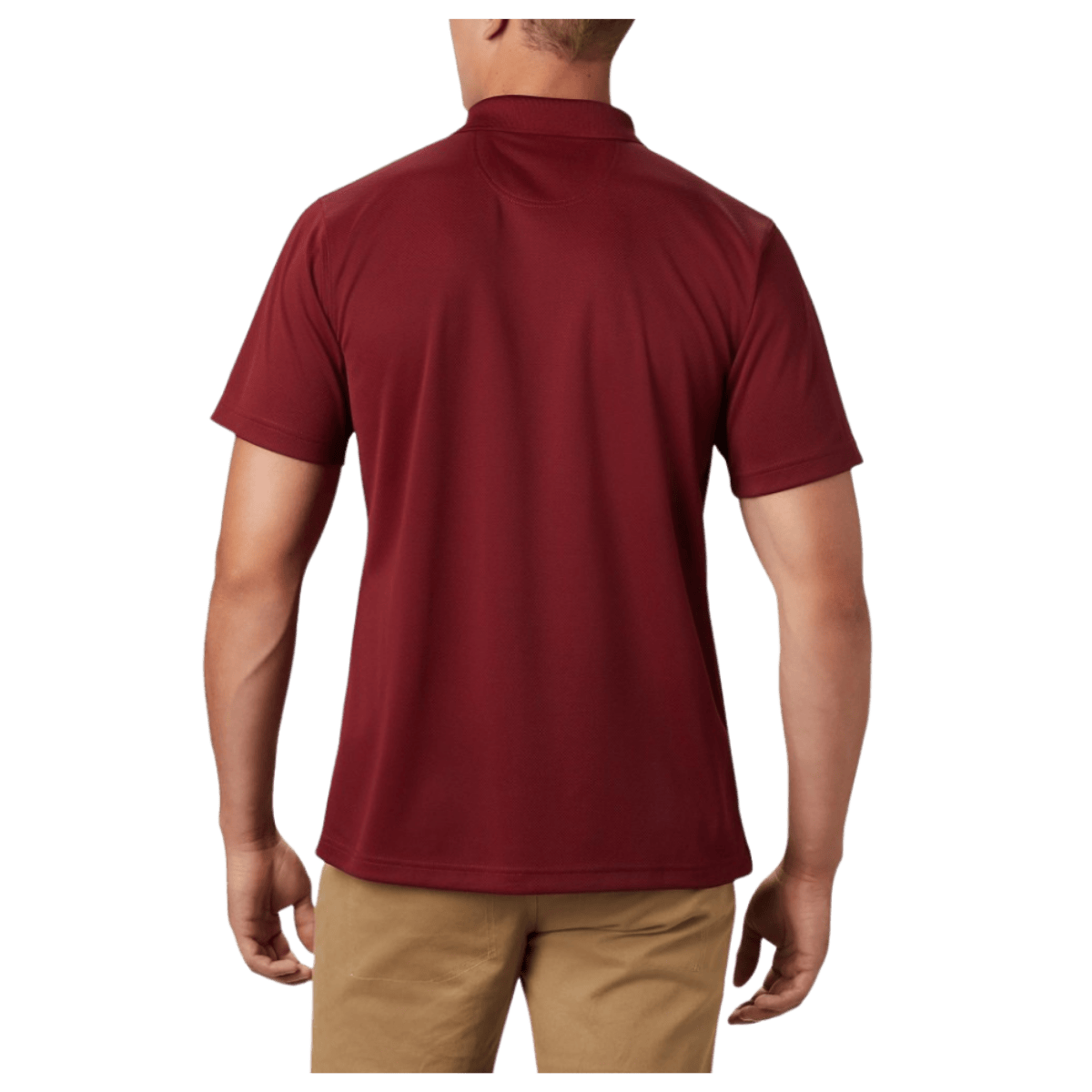 COLUMBIA MEN'S UTILIZER POLO W/ UPF 30 - RED JASPER - BACK VIEW WW