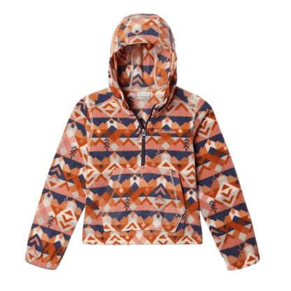 COLUMBIA YOUTH GIRLS' BENTON SPRINGS HOODED HALF ZIP - PEACH BLOSSOM  - FRONT VIEW