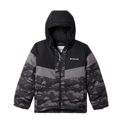 COLUMBIA BOYS' LIGHTNING LIFT II JACKET - BLACK SCRAPSCAPE - FRONT VIEW