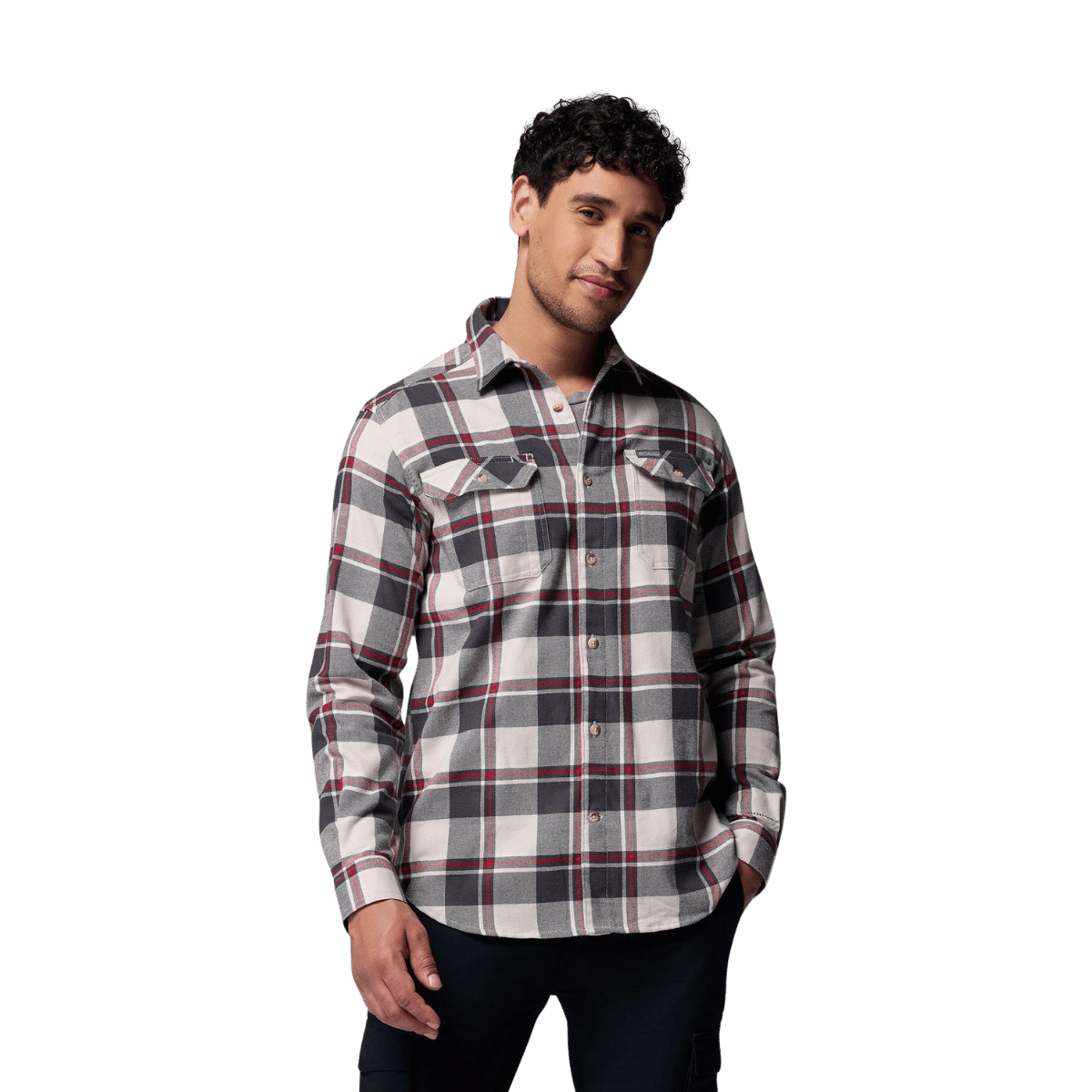 COLUMBIA FLARE GUN STRETCH FLANNEL - DARK STONE TRAILS WW FRONT