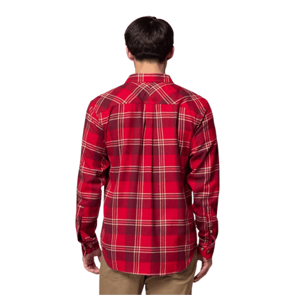COLUMBIA FLARE GUN STRETCH FLANNEL - MOUNTAIN RED TRAILS WW BACK