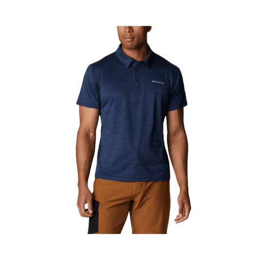 COLUMBIA MEN’S ALPINE CHILL ZERO SHORT SLEEVE CREW SHIRT – COLLEGIATE NAVY HEATHER - FRONT VIEW