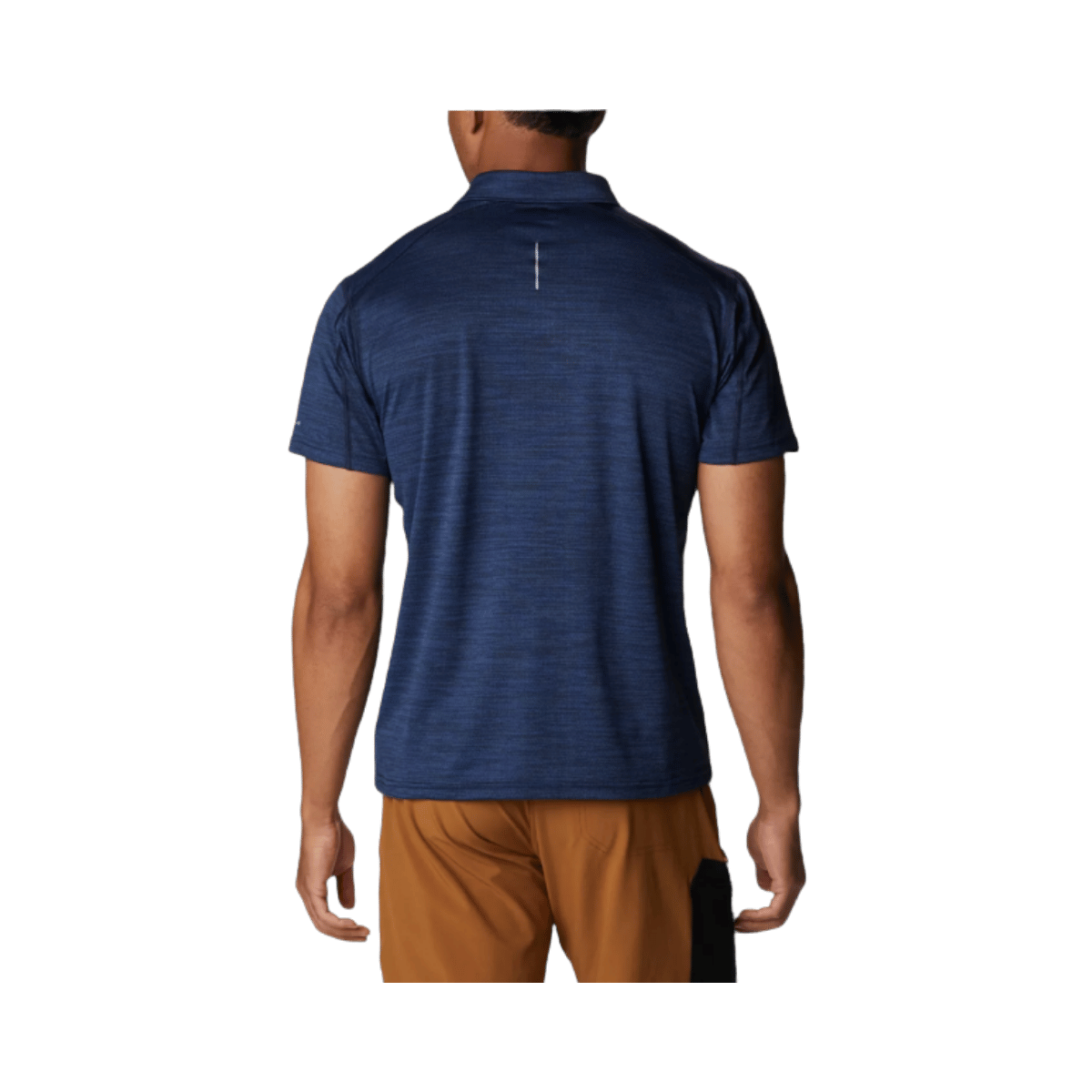 COLUMBIA MEN’S ALPINE CHILL ZERO SHORT SLEEVE CREW SHIRT – COLLEGIATE NAVY HEATHER - BACK VIEW