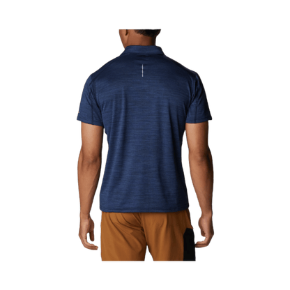 COLUMBIA MEN’S ALPINE CHILL ZERO SHORT SLEEVE CREW SHIRT – COLLEGIATE NAVY HEATHER - BACK VIEW