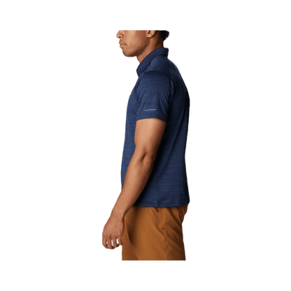 COLUMBIA MEN’S ALPINE CHILL ZERO SHORT SLEEVE CREW SHIRT – COLLEGIATE NAVY HEATHER - SIDE VIEW