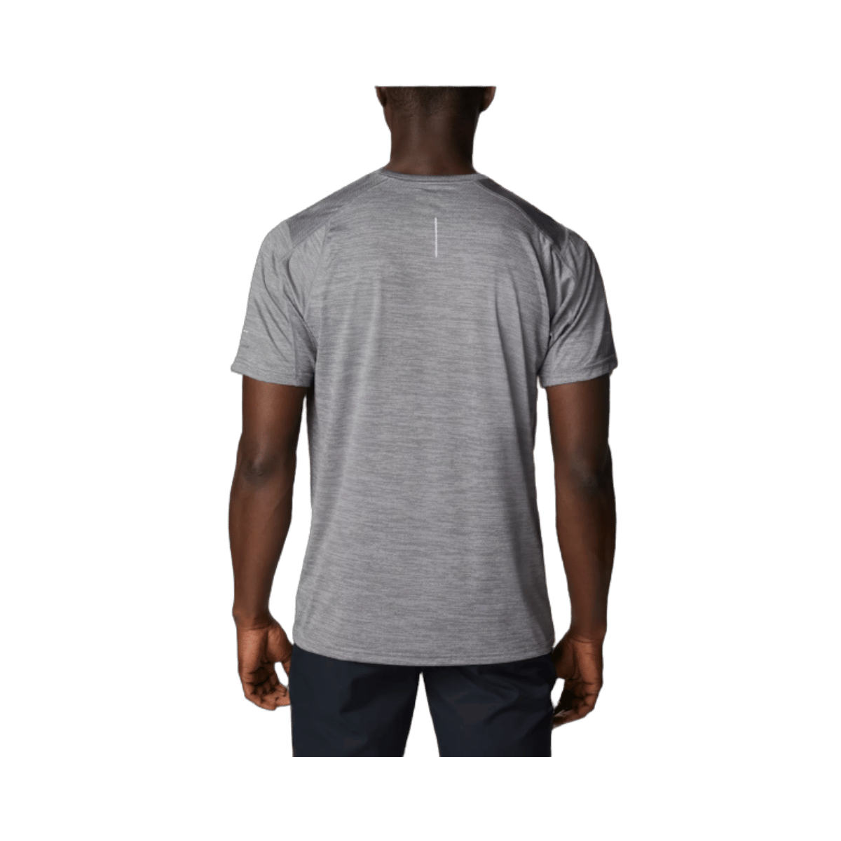 COLUMBIA MEN’S ALPINE CHILL ZERO SHORT SLEEVE CREW SHIRT – COLUMBIA GREY HEATHER - BACK VIEW