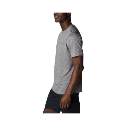 COLUMBIA MEN’S ALPINE CHILL ZERO SHORT SLEEVE CREW SHIRT – COLUMBIA GREY HEATHER - SIDE VIEW