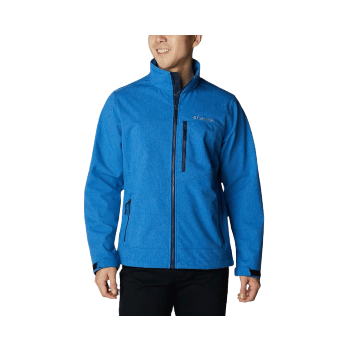 COLUMBIA MEN'S CRUISER VALLEY SOFTSHELL JACKET – BRIGHT INDIGO - FRONT VIEW