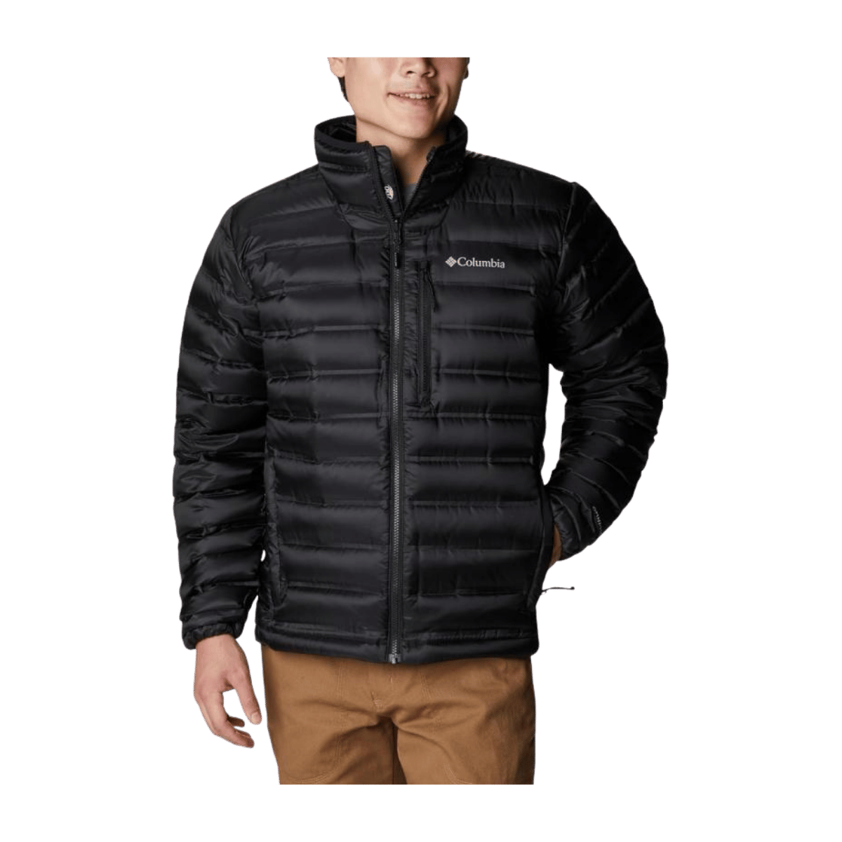 COLUMBIA MEN'S PEBBLE PEAK DOWN JACKET - BLACK - FRONT VIEW