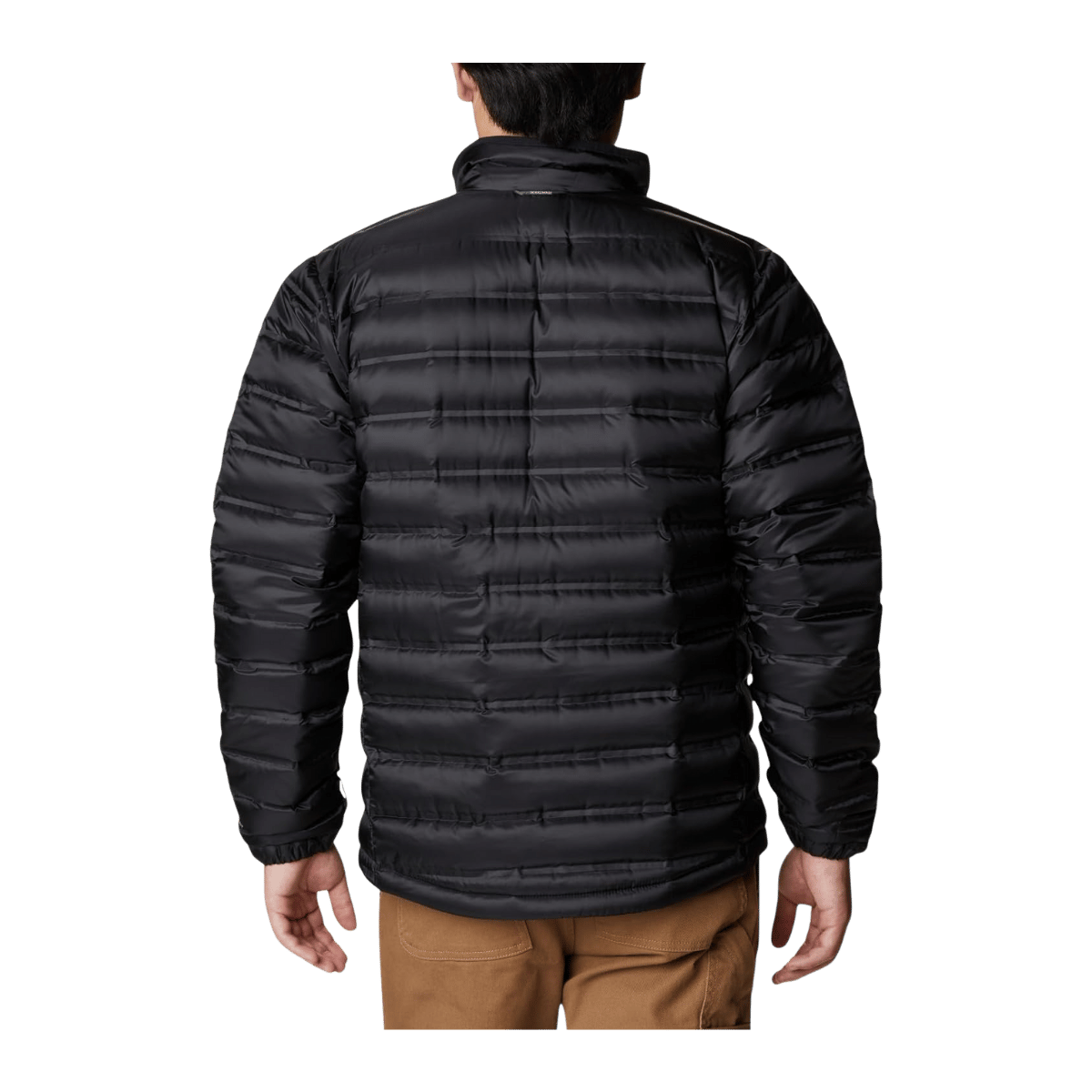 COLUMBIA MEN'S PEBBLE PEAK DOWN JACKET - BLACK - BACK VIEW